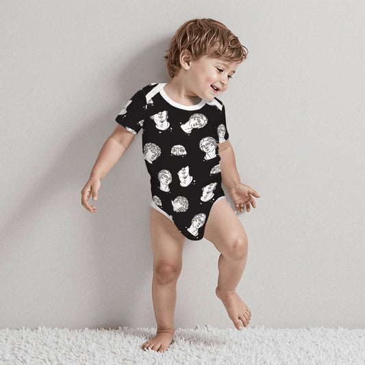 Baby Cotton Short Sleeve Onesie - Statue 1