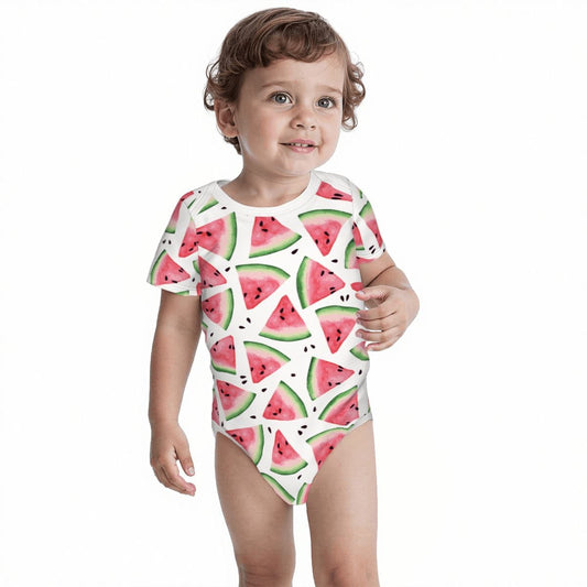 Baby Cotton Short Sleeve Onesie - One in a melon