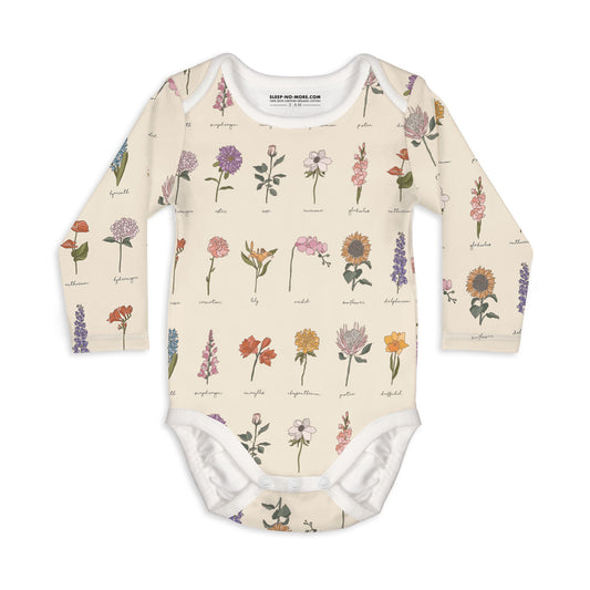 Long Sleeve Baby Bodysuit ONCE & FLORAL