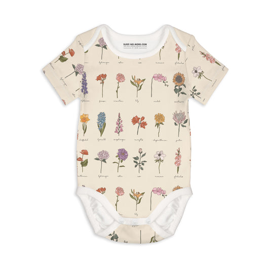 Short Sleeve Baby Bodysuit ONCE & FLORAL