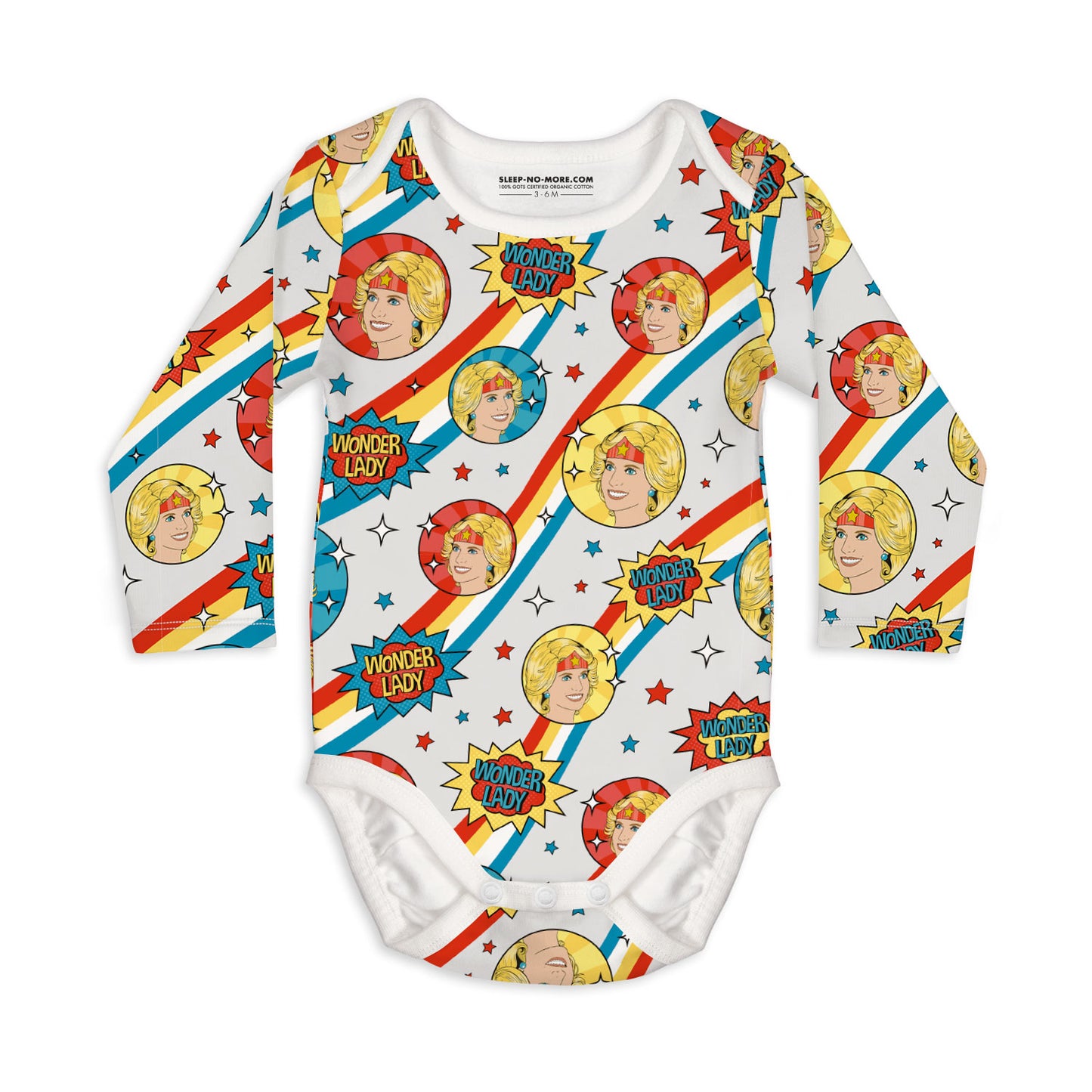 Long Sleeve Baby Bodysuit WONDER LADY
