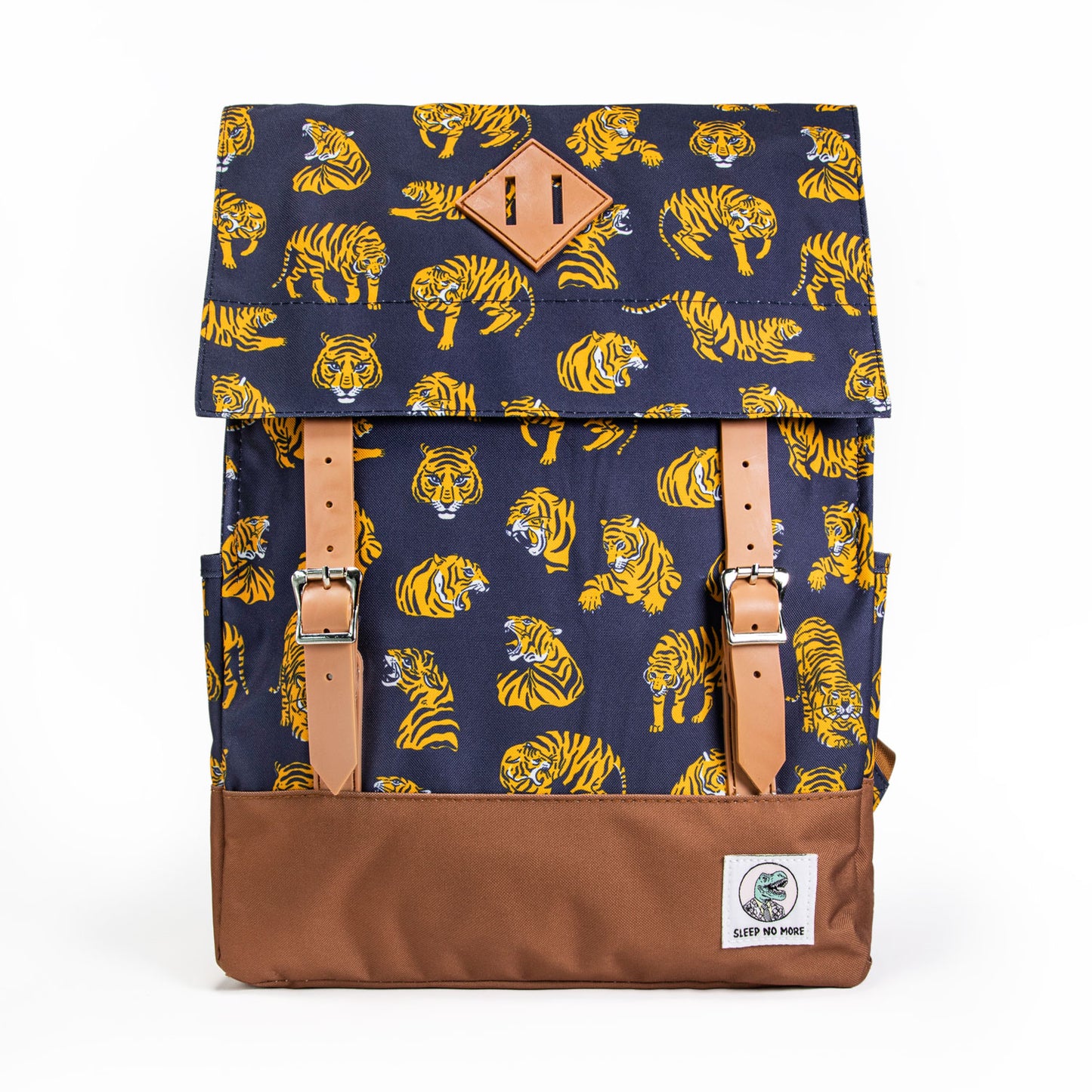 Vintage Backpack ✦ Old School Tiger Navy Blue