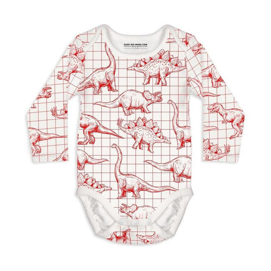 Long Sleeve Baby Bodysuit DINOMITE-baby bodysuits-sleep-no-more