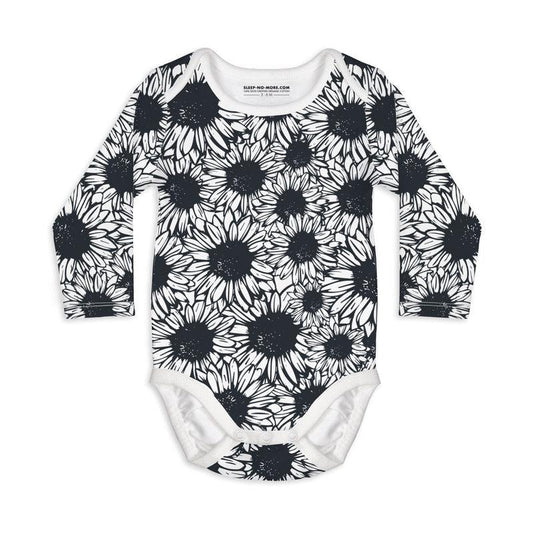 Long Sleeve Baby Bodysuit FLOWER POWER-baby bodysuits-sleep-no-more