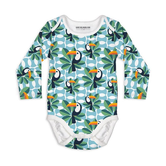 Long Sleeve Baby Bodysuit IF I CAN, TOUCAN TOO-baby romper-sleep-no-more
