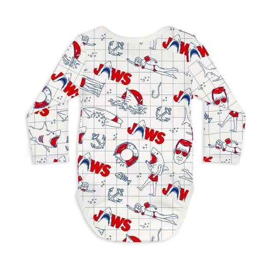 Long Sleeve Baby Bodysuit JAWS 03-baby romper-sleep-no-more