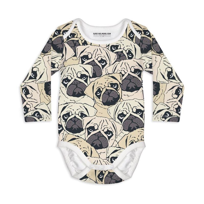 Long Sleeve Baby Bodysuit PUG OFF-baby romper-sleep-no-more
