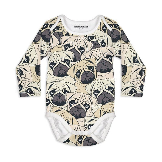 Long Sleeve Baby Bodysuit PUG OFF-baby romper-sleep-no-more