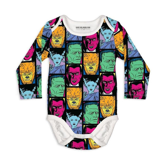 Long Sleeve Baby Bodysuit THE ORIGINAL MONSTERS-Baby Bodysuits-sleep-no-more