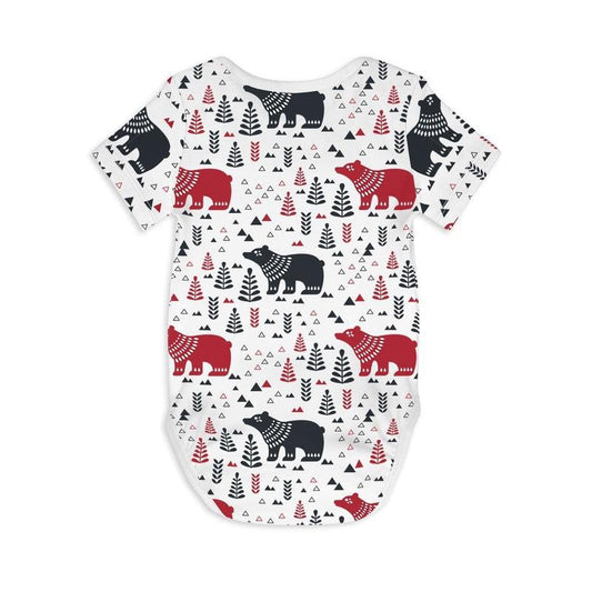 Short Sleeve Baby Bodysuit BEAR WITH ME-Baby Romper-sleep-no-more