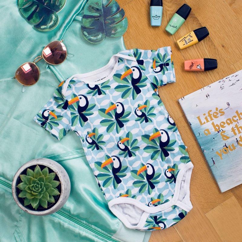 Short Sleeve Baby Bodysuit IF I CAN, TOUCAN TOO-Baby Romper-sleep-no-more