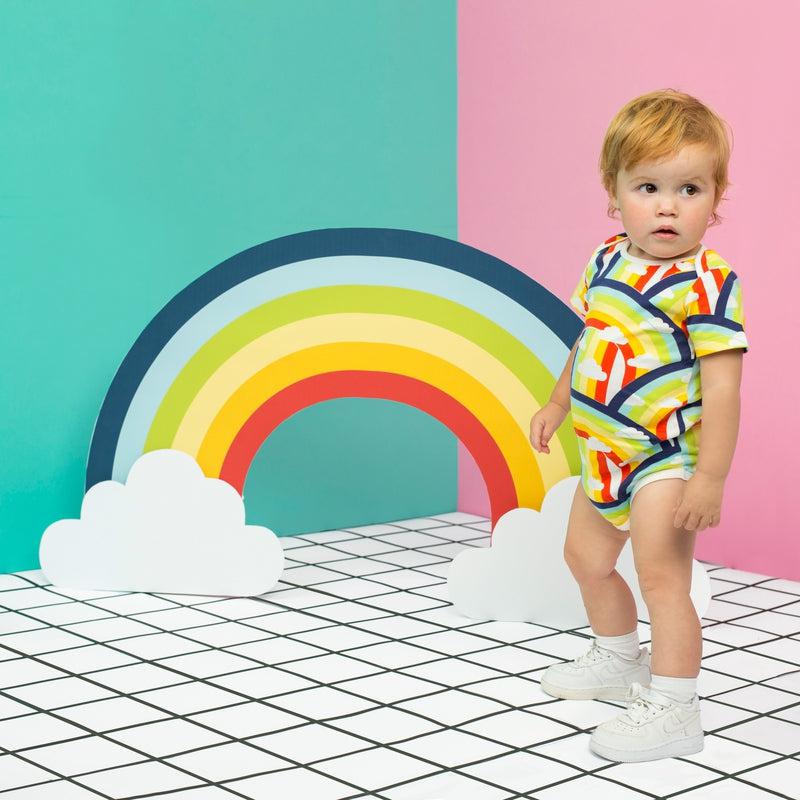 Short Sleeve Baby Bodysuit SOMEWHERE OVER THE RAINBOW-bodysuits-sleep-no-more