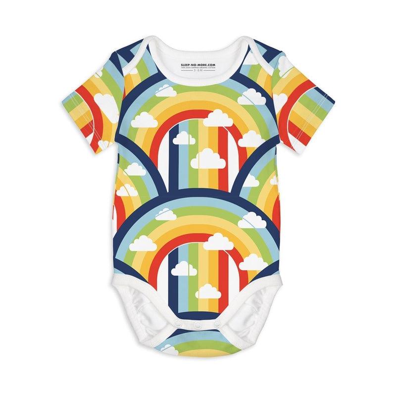 RAINBOW Organic Cotton Long Sleeve Bodysuit Baby-Grow, Onesie