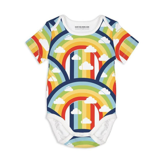 Short Sleeve Baby Bodysuit SOMEWHERE OVER THE RAINBOW-bodysuits-sleep-no-more