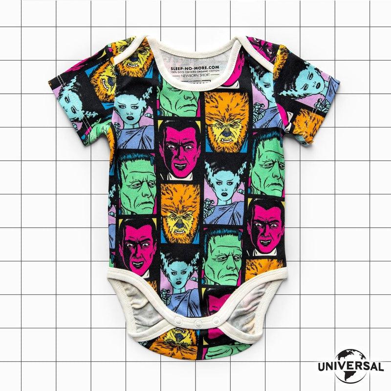 Short Sleeve Baby Bodysuit THE ORIGINAL MONSTERS-bodysuits-sleep-no-more