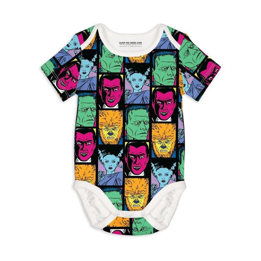 Short Sleeve Baby Bodysuit THE ORIGINAL MONSTERS-bodysuits-sleep-no-more