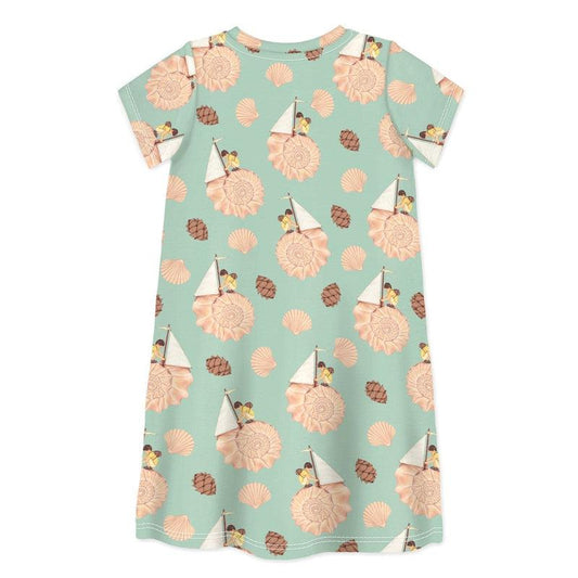 Short Sleeve Dress AND THE WALLS BECAME THE WORLD ALL AROUND-Dresses-sleep-no-more
