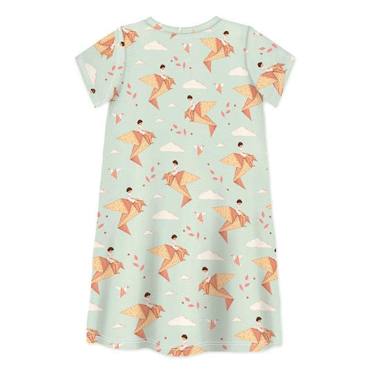 Short Sleeve Dress DREAMS DO COME TRUE IF ONLY WE WISHED HARD ENOUGH-kids dresses-sleep-no-more