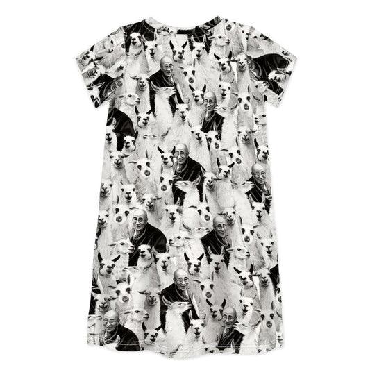 Short Sleeve Dress SUPER LLAMAS-kids dresses-sleep-no-more