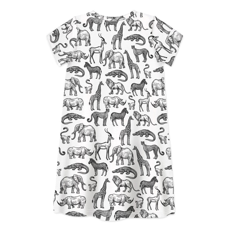 Short Sleeve Dress TAKE A WALK ON THE WILD SIDE-kids dresses-sleep-no-more