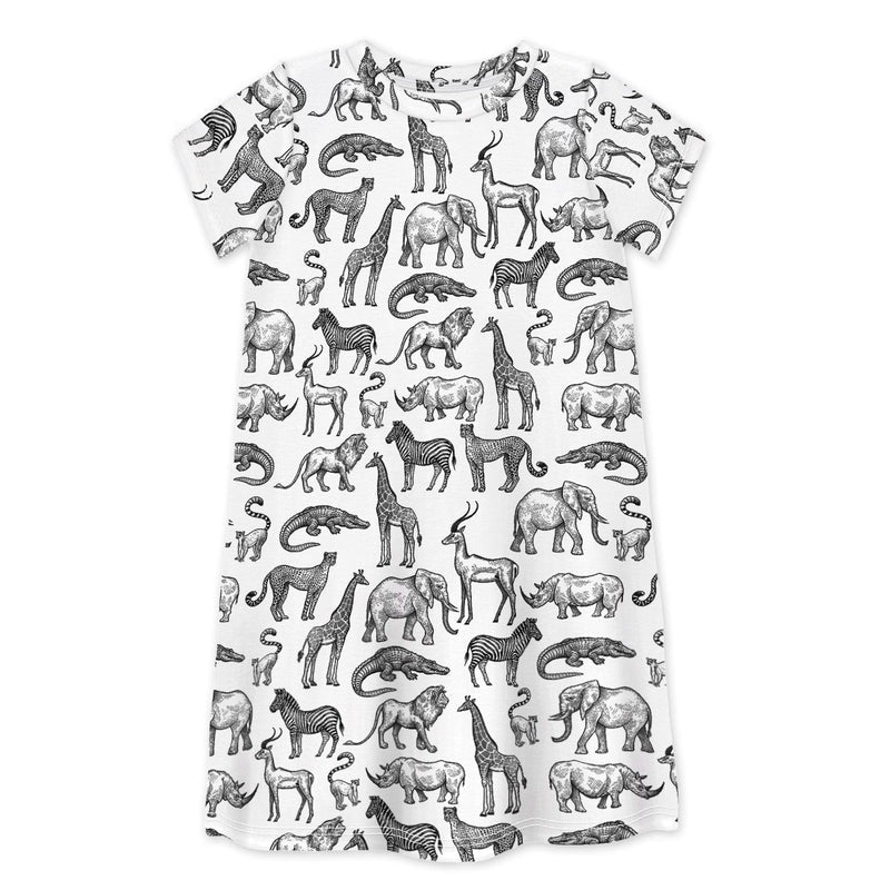 Short Sleeve Dress TAKE A WALK ON THE WILD SIDE-kids dresses-sleep-no-more