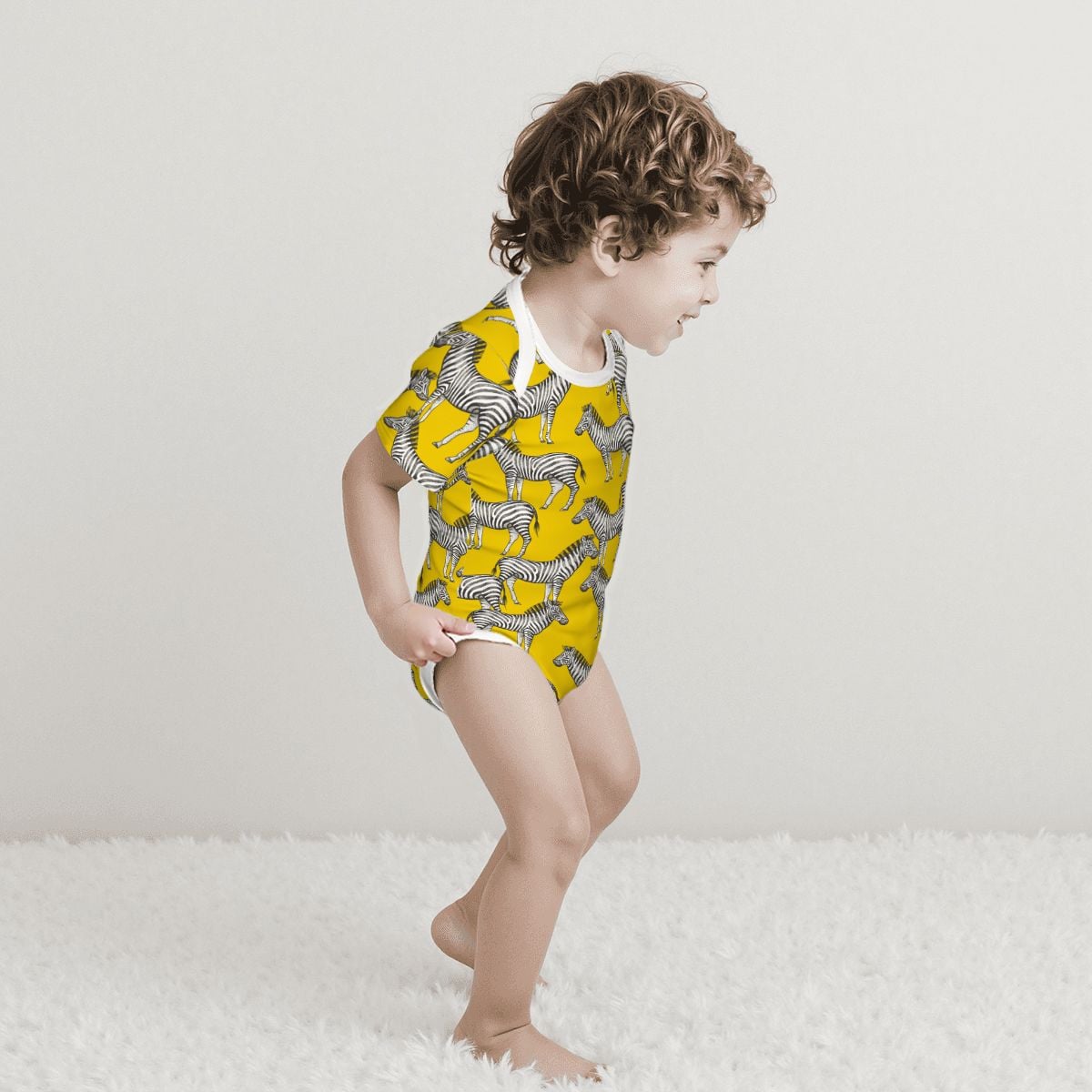 Baby Cotton Short Sleeve Onesie - ZEBRA
