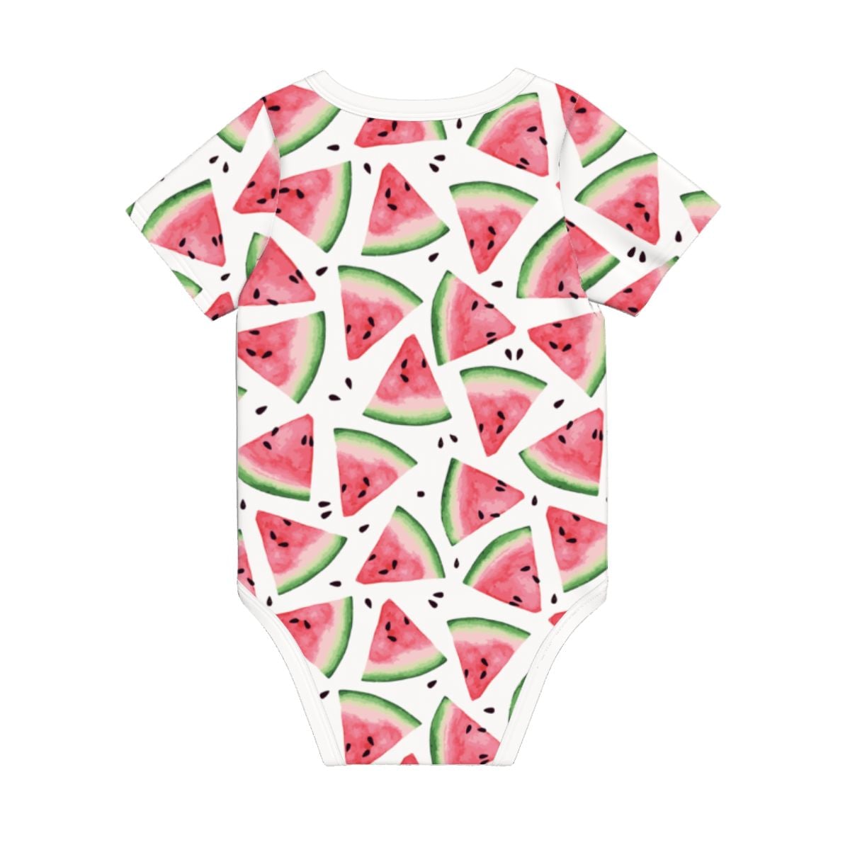 Baby Cotton Short Sleeve Onesie - WATERMELON