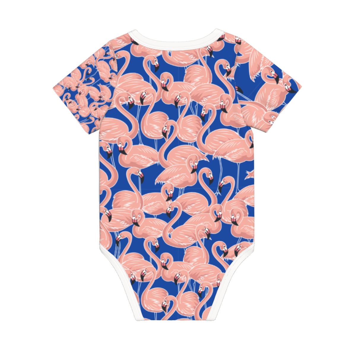 Baby Cotton Short Sleeve Onesie - FLAMINGO