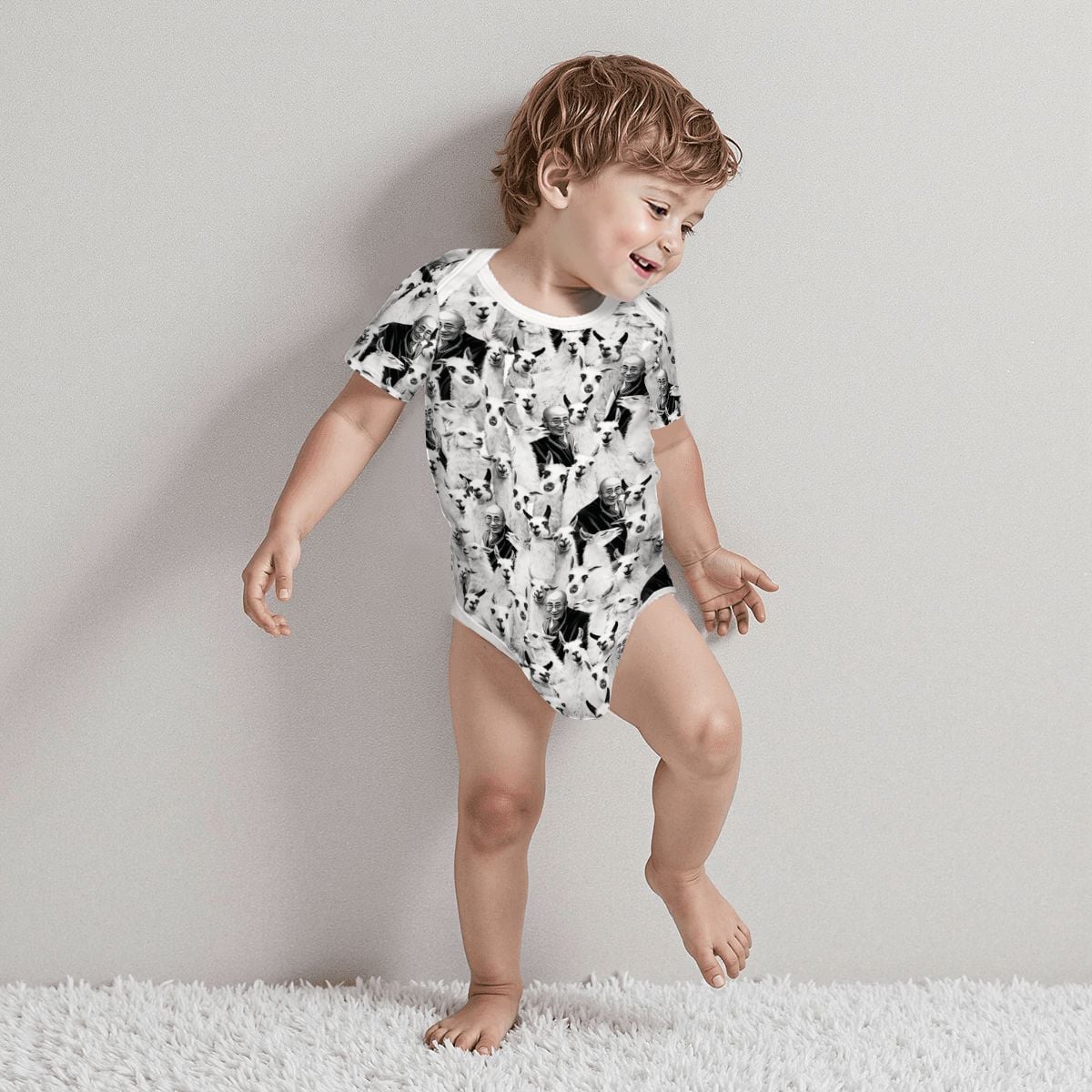 Baby Cotton Short Sleeve Onesie - DALAI LAMA