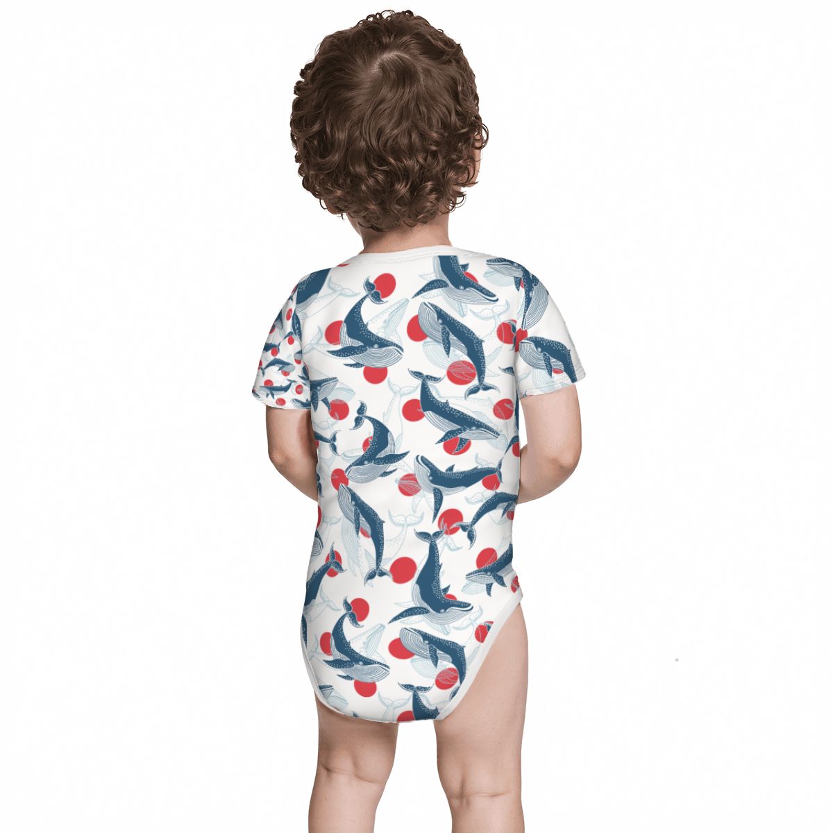 Baby Cotton Short Sleeve Onesie - WHALE
