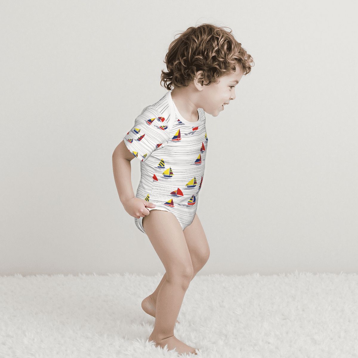 Baby Cotton Short Sleeve Onesies - Sail Away With Me Honey