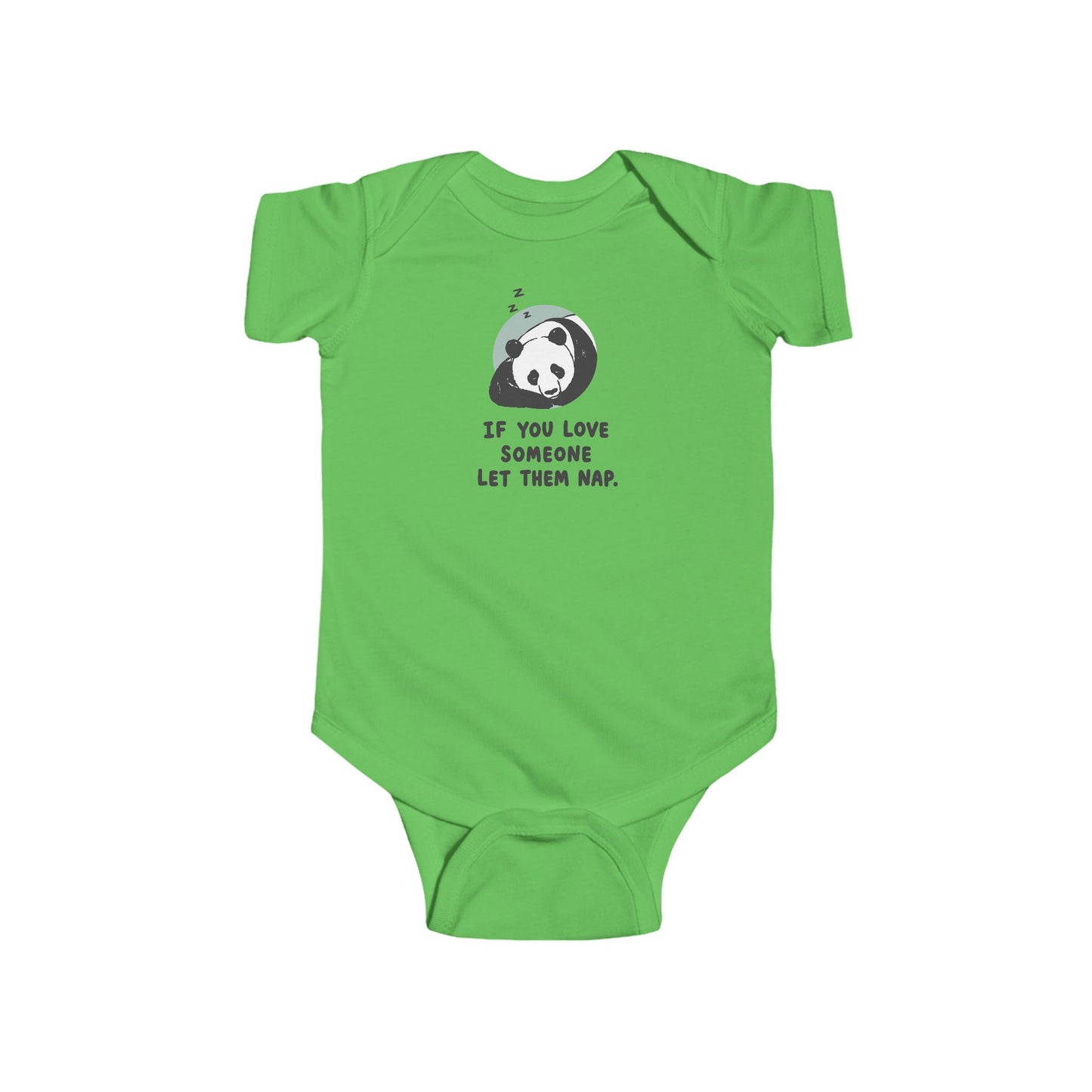 Infant Bodysuit - Cute Sleeping Panda “If You Love Someone Let Them Nap” Baby Onesie