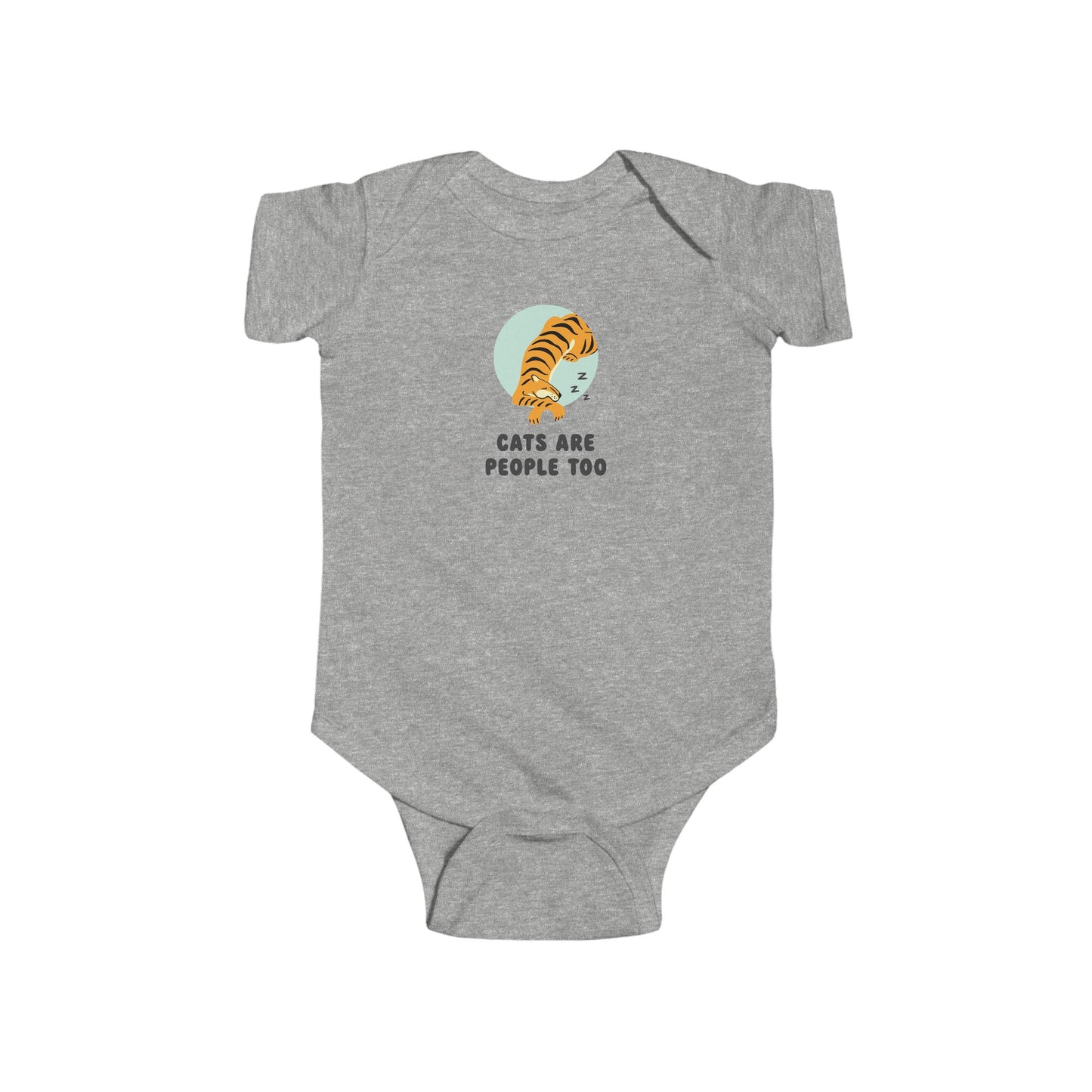Cats Are People Too Baby Bodysuit | Funny Tiger Baby Onesie | Infant Bodysuit | Rabbit Skins 4424