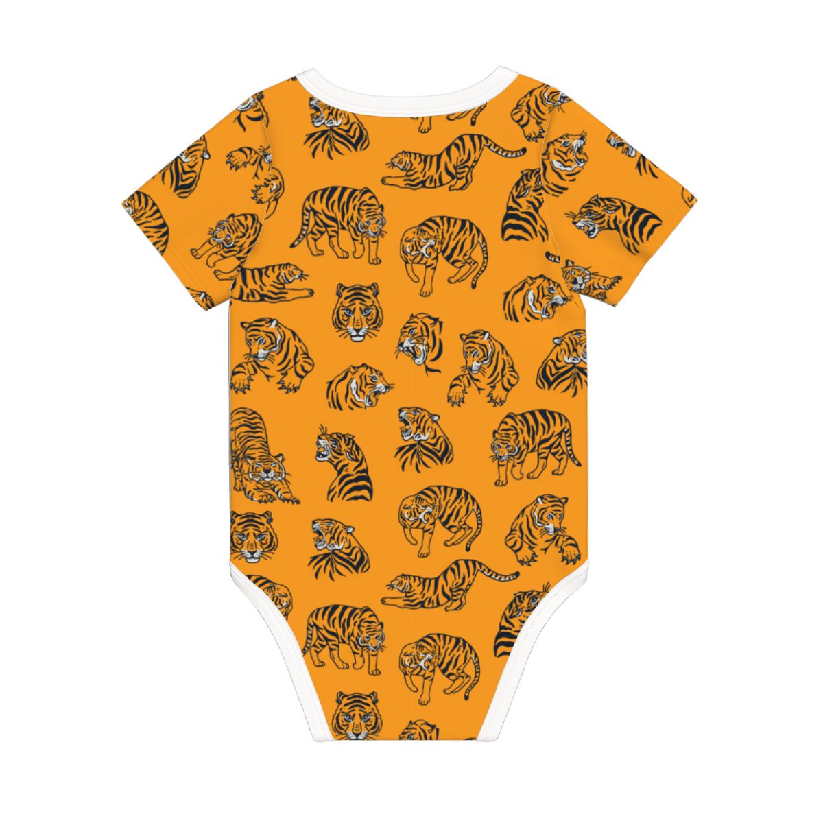 Baby Cotton Short Sleeve Onesie - TIGER ORANGE