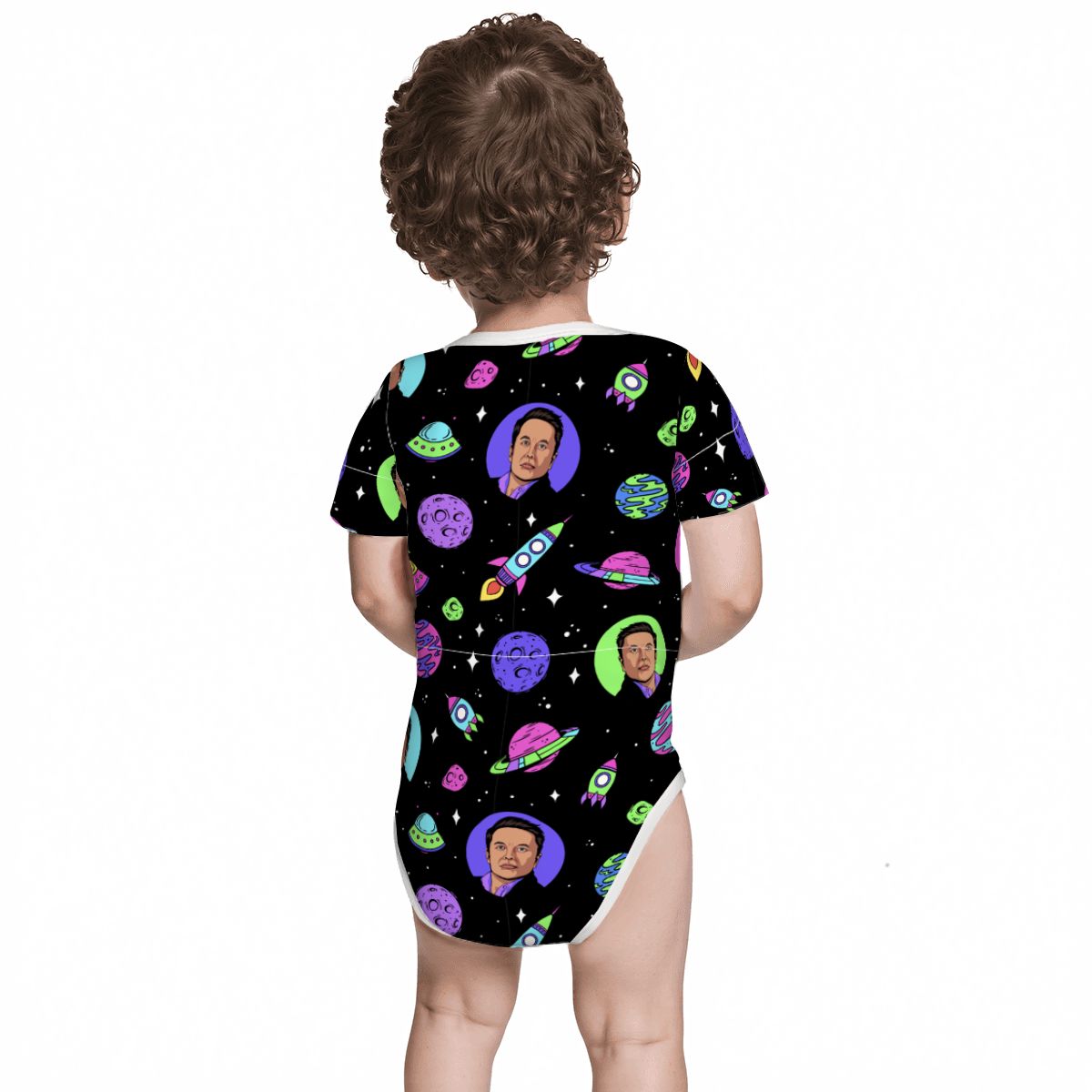 Baby Cotton Short Sleeve Onesie - ELON MUSK