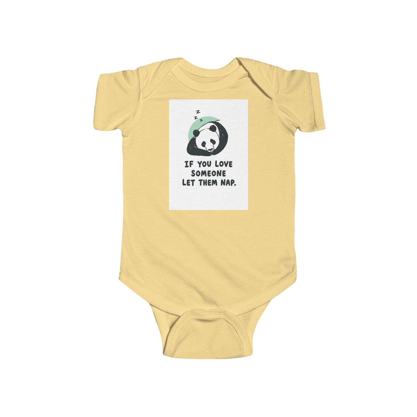 Infant Bodysuit - Cute Sleeping Panda “If You Love Someone Let Them Nap” Baby Onesie