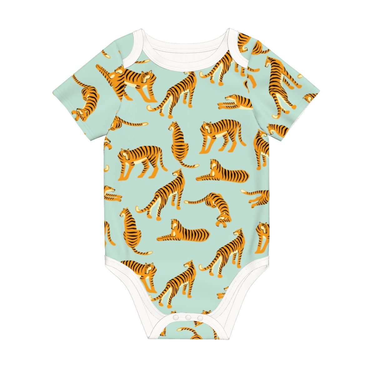 Baby Cotton Short Sleeve Onesie - TIGER
