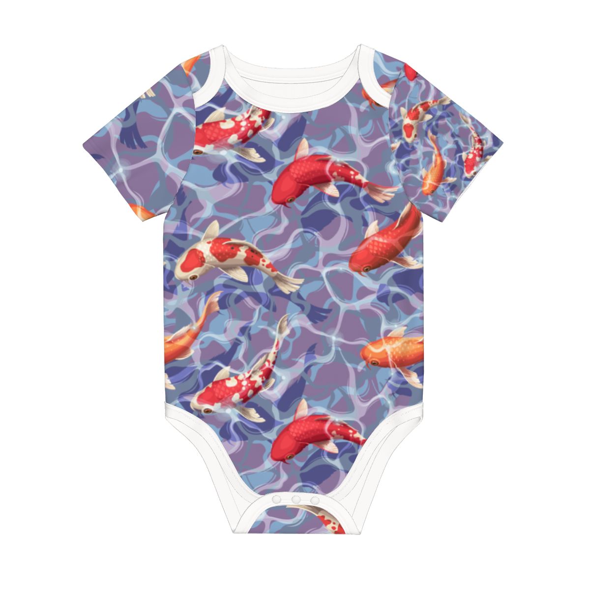 Baby Cotton Short Sleeve Onesie - KOI WATER
