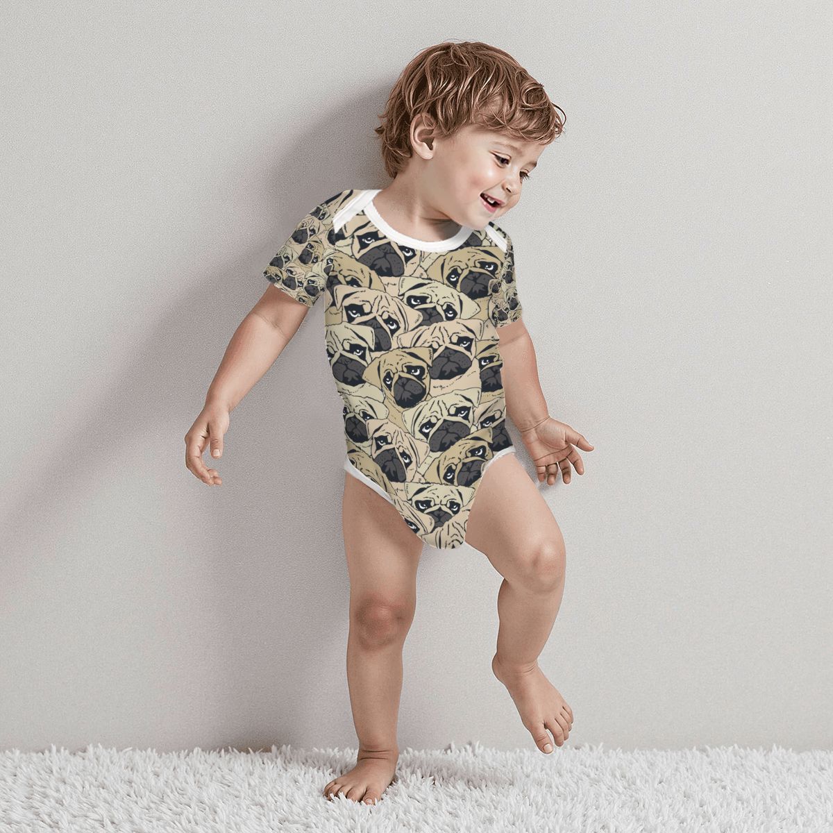 Baby Cotton Short Sleeve Onesie - PUG