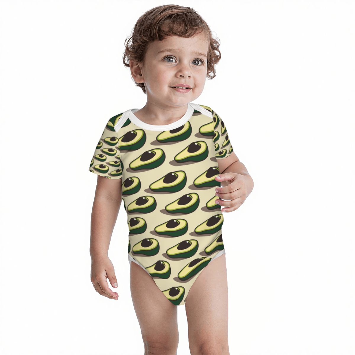 Baby Cotton Short Sleeve Onesie - AVOCADO