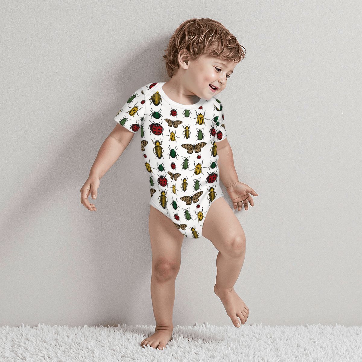 Baby Cotton Short Sleeve Onesie - BUGS