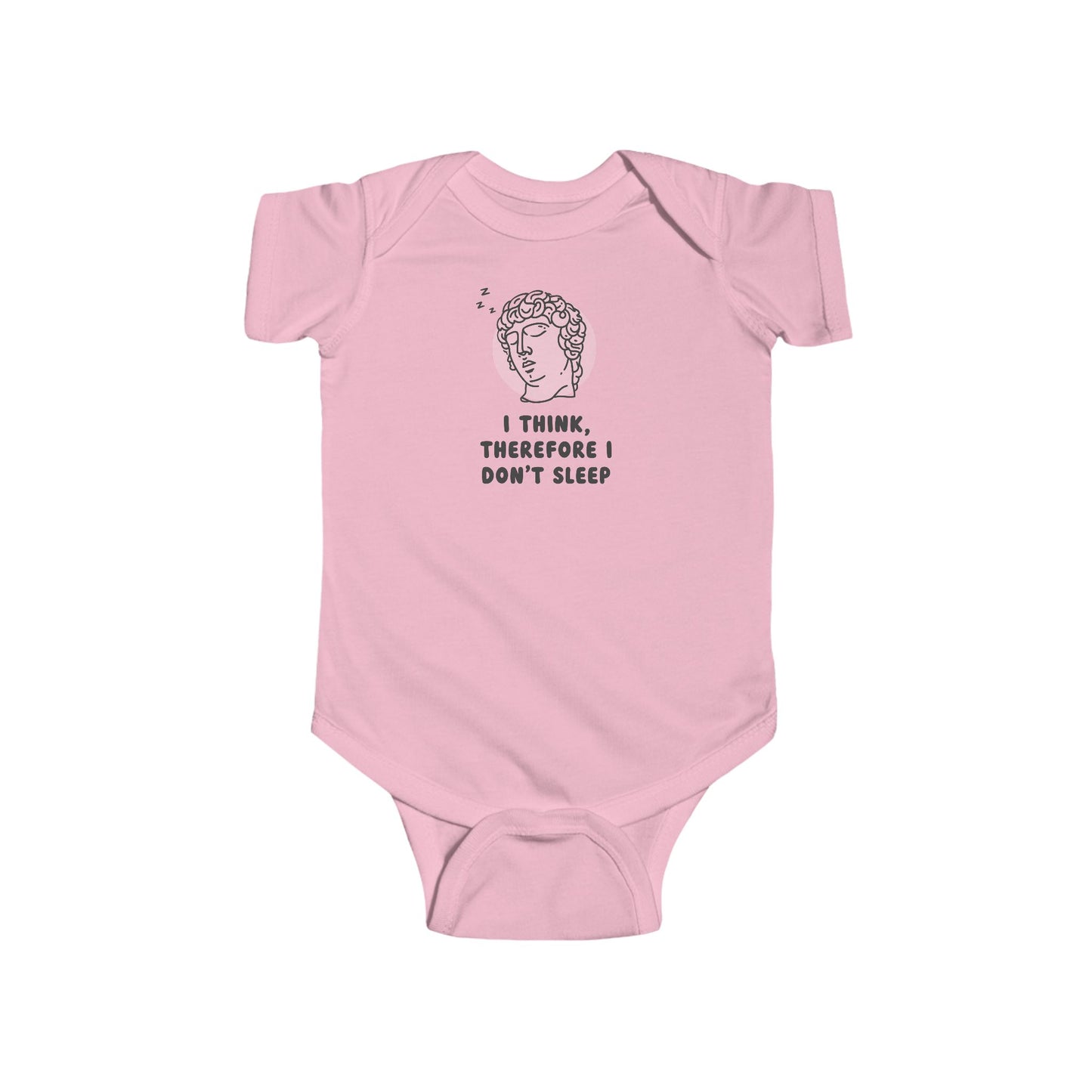 I Think Therefore I Don't Sleep Baby Bodysuit | Funny Philosophical Baby Onesie | Infant Bodysuit | Rabbit Skins 4424