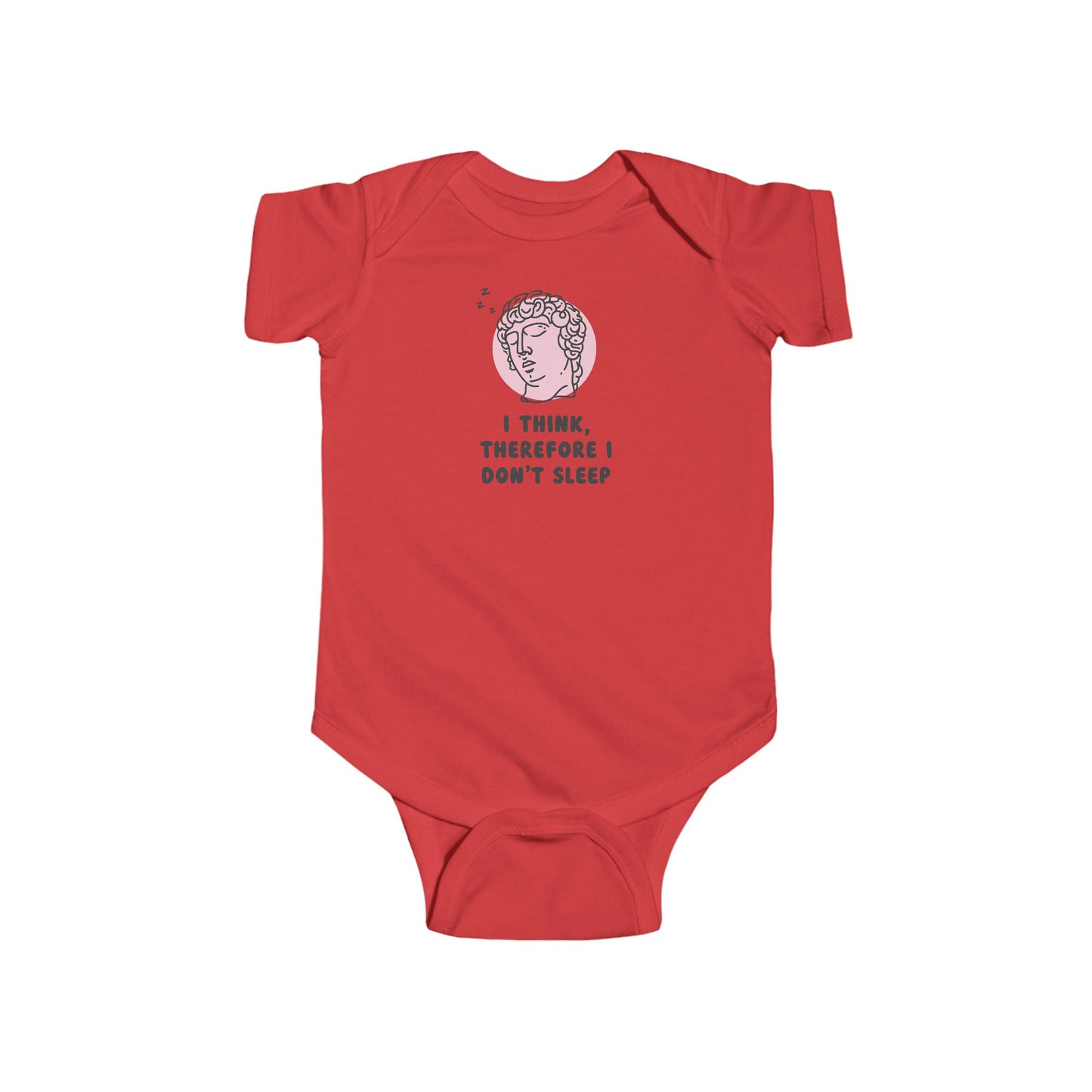 I Think Therefore I Don't Sleep Baby Bodysuit | Funny Philosophical Baby Onesie | Infant Bodysuit | Rabbit Skins 4424