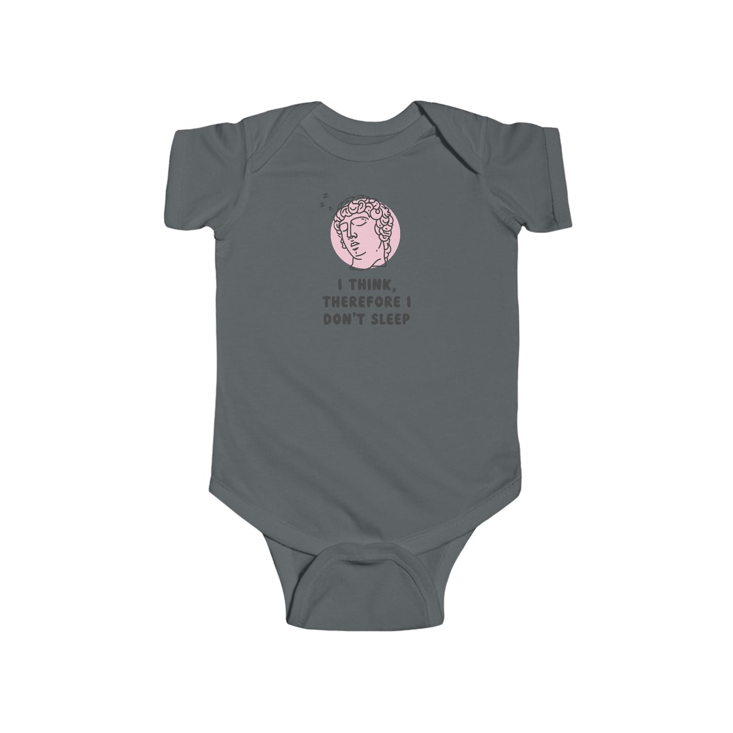 I Think Therefore I Don't Sleep Baby Bodysuit | Funny Philosophical Baby Onesie | Infant Bodysuit | Rabbit Skins 4424