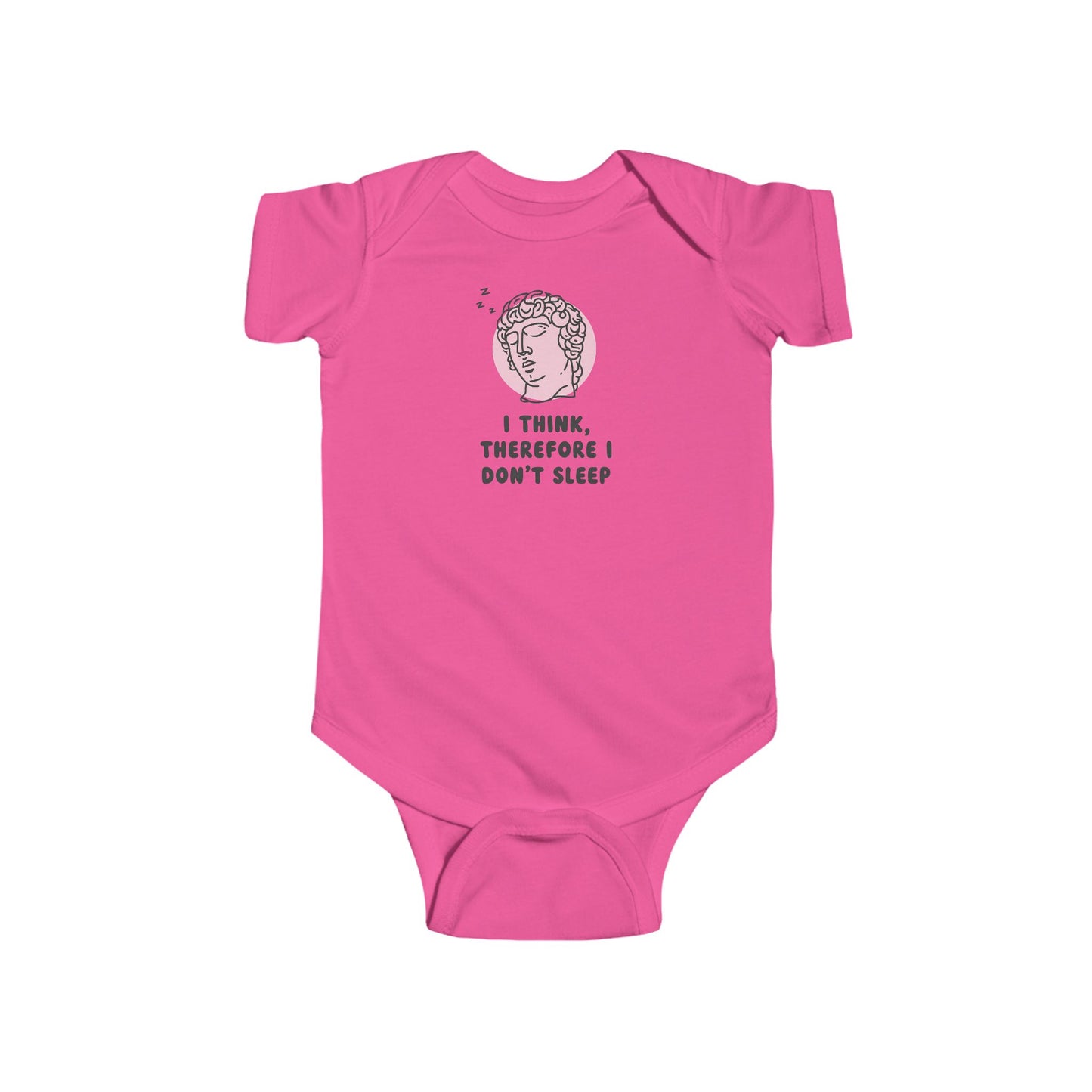 I Think Therefore I Don't Sleep Baby Bodysuit | Funny Philosophical Baby Onesie | Infant Bodysuit | Rabbit Skins 4424