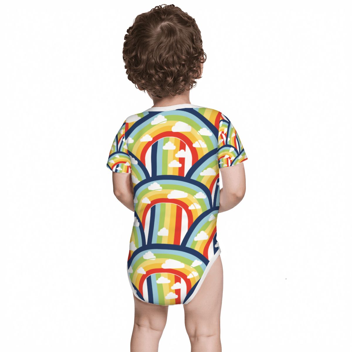 Baby Cotton Short Sleeve Onesie - RAINBOW
