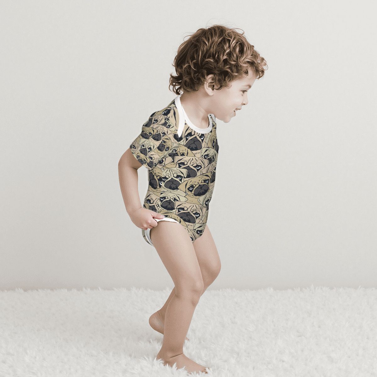 Baby Cotton Short Sleeve Onesie - PUG