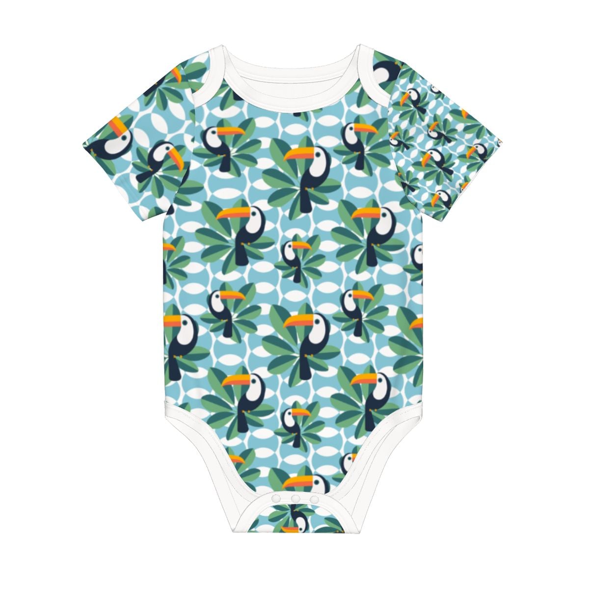 Baby Cotton Short Sleeve Onesie - BIRDS