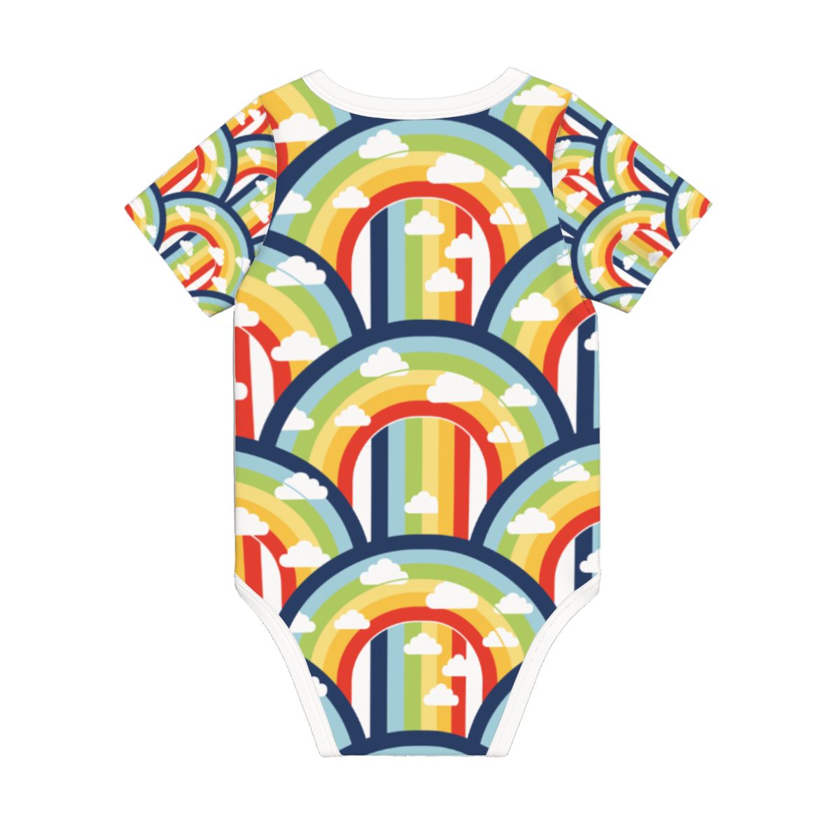 Baby Cotton Short Sleeve Onesie - RAINBOW
