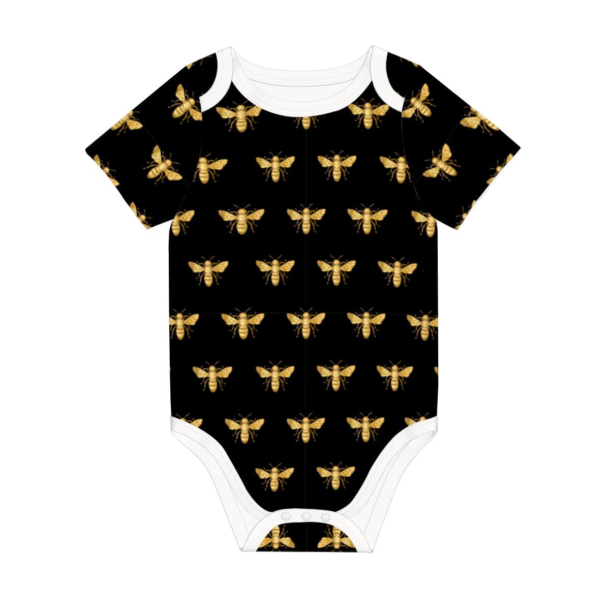 Baby Cotton Short Sleeve Onesie - GOLDEN BEE